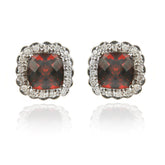 Garnet & Diamond Earrings